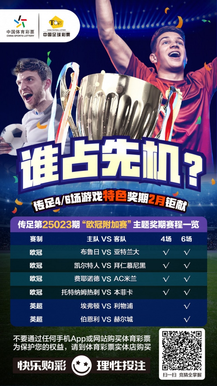 誰占先機(jī)？！傳足特色獎(jiǎng)期第25023期聚焦歐冠附加賽