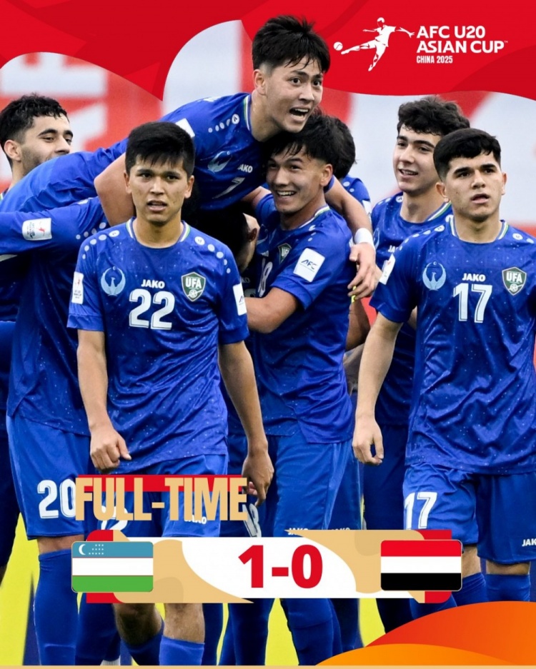  U20亞洲杯-烏茲別克斯坦1-0擊敗也門，奧林博耶夫頭球制勝