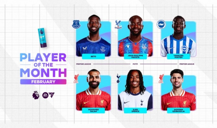  英超2月最佳候選：貝托、馬特塔、明特、薩拉赫、斯賓塞、索博