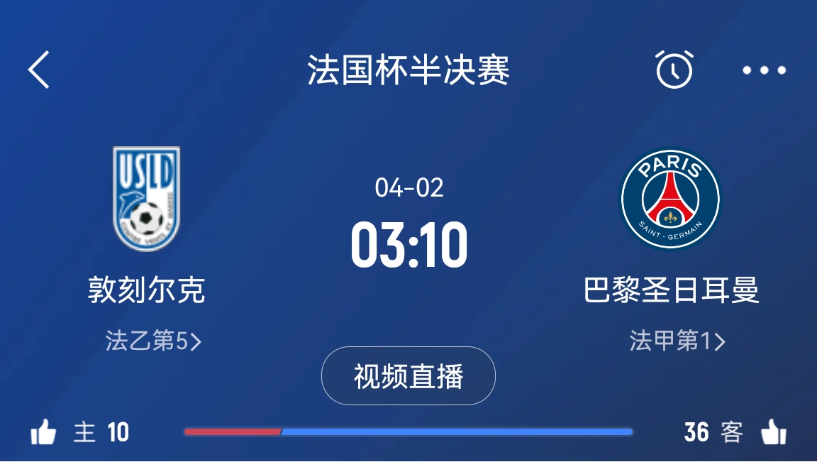  繼續(xù)大撤退？法國(guó)杯半決賽敦刻爾克挑戰(zhàn)巴黎，此前連續(xù)逆轉(zhuǎn)法甲隊(duì)