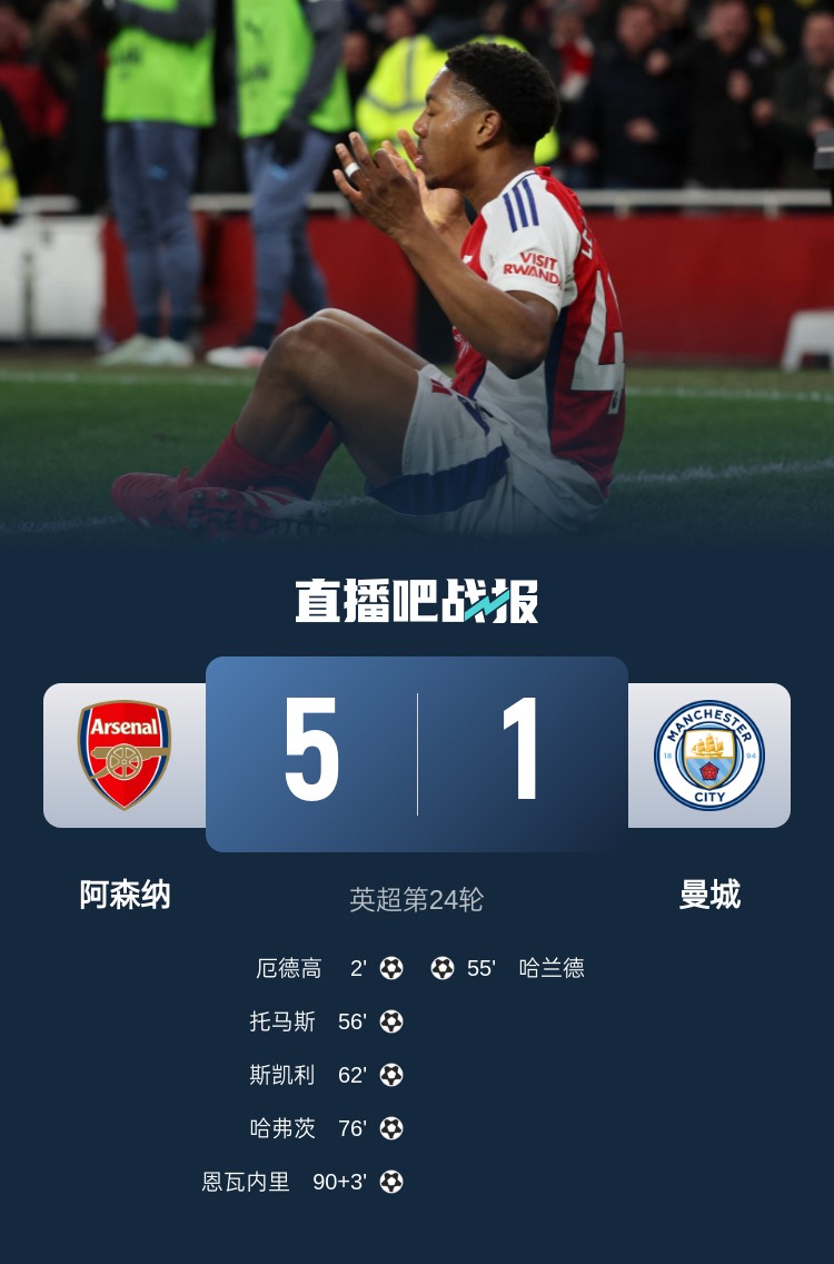  硬氣槍手無畏強敵！阿森納本賽季5-1碾壓曼城，3-0完勝皇馬