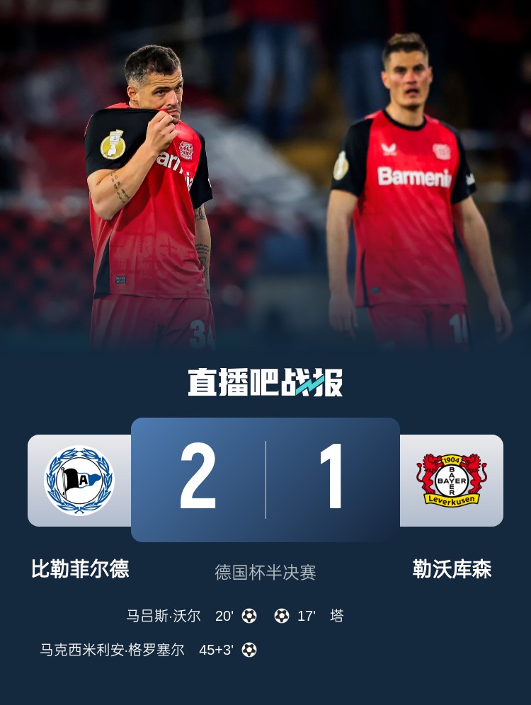  比勒菲爾德是史上第4支晉級德國杯決賽的德丙球隊，此前3隊未奪冠